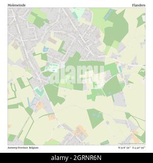 Moleneinde, Antwerp Province, Belgium, Flanders, N 51 8' 59'', E 4 40' 59'', map, Timeless Map published in 2021. Travelers, explorers and adventurers like Florence Nightingale, David Livingstone, Ernest Shackleton, Lewis and Clark and Sherlock Holmes relied on maps to plan travels to the world's most remote corners, Timeless Maps is mapping most locations on the globe, showing the achievement of great dreams Stock Photo