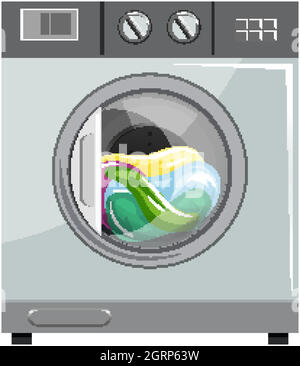 Front view of washing machine isolated Stock Vector