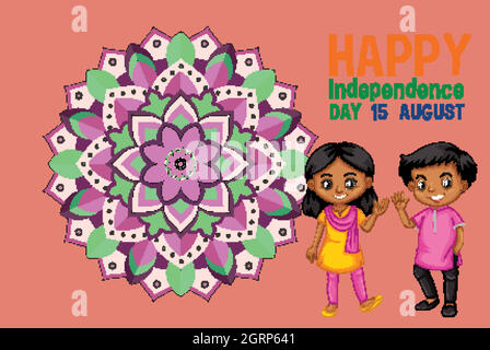 Image of Happy Independence Day Poster With a Boys Having an Indian Flag in  hand-CI718985-Picxy