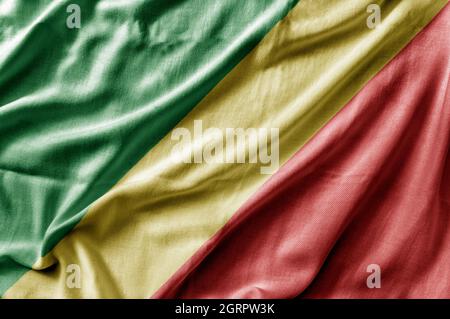 Republic of the Congo flag - realistic waving fabric flag Stock Photo ...