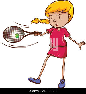 A female tennis player Stock Vector