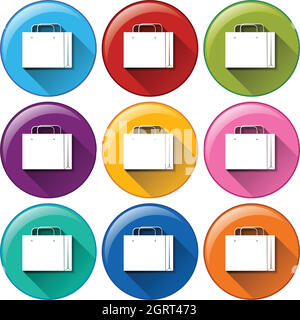 Icons with shopping bag Stock Vector