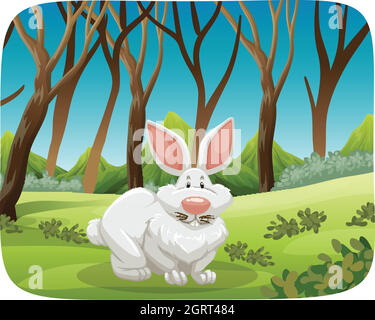 Rabbit in jungle scene illustration Stock Vector Image & Art - Alamy