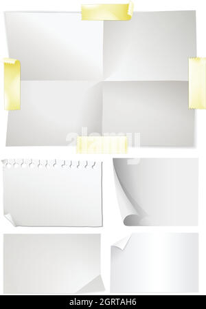 Blank notes on the wall Stock Vector