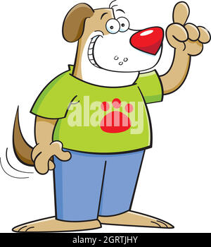 Cartoon illustration of a dog with an idea. Stock Vector