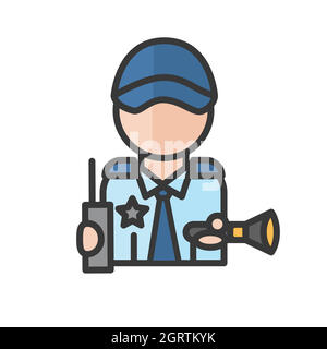 Male safeguard avatar. Man working. Profile user, person. People icon. Vector illustration Stock Vector