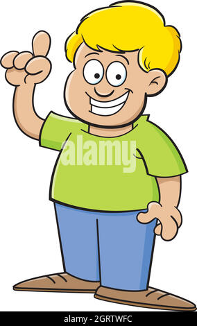 Cartoon illustration of a boy with an idea. Stock Vector