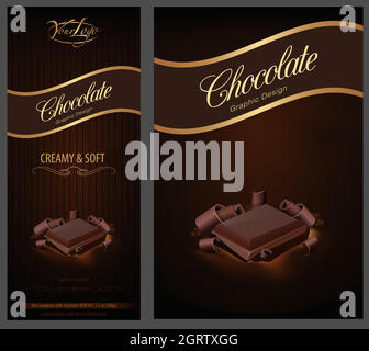 Chocolate Package Design and Advertising Stock Vector