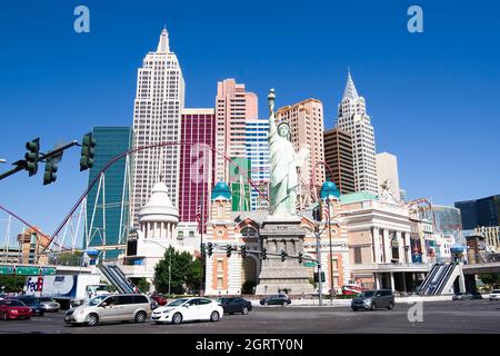 New york - New york hotel on the Las Vegas strip during a sunny day with blue sky, Las Vegas, Nevada, United states April 28 2013 : Stock Photo