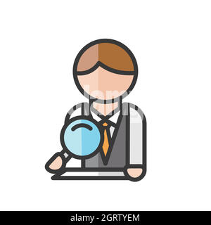 Male analyst avatar. Man working. Economy and business. Profile user, person. People icon. Vector illustration Stock Vector