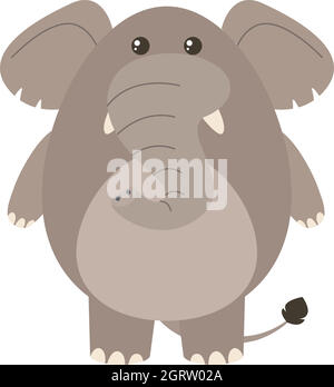 Gray elephant on white background Stock Vector