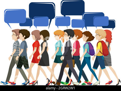 Businessminded people with empty callouts Stock Vector