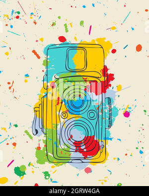 Vintage camera sketch 4 Stock Vector