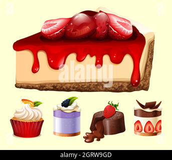 Different kind of desserts Stock Vector