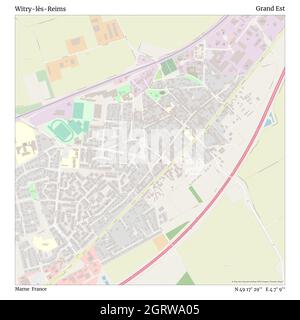 Witry-lès-Reims, Marne, France, Grand Est, N 49 17' 29'', E 4 7' 9'', map, Timeless Map published in 2021. Travelers, explorers and adventurers like Florence Nightingale, David Livingstone, Ernest Shackleton, Lewis and Clark and Sherlock Holmes relied on maps to plan travels to the world's most remote corners, Timeless Maps is mapping most locations on the globe, showing the achievement of great dreams Stock Photo