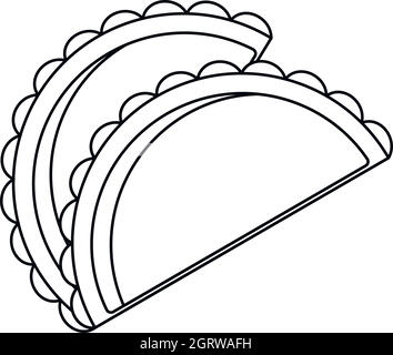 Savory patty icon, outline style Stock Vector