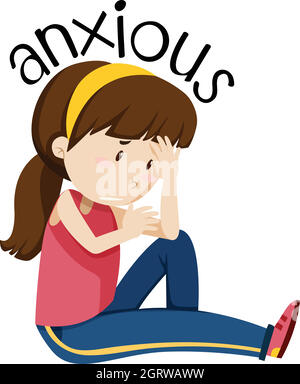 A girl having anxious Stock Vector