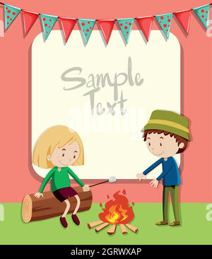 Border design with boy camping out Stock Vector Image & Art - Alamy