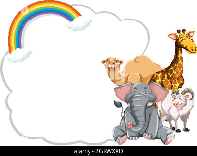 Banner design with wild animals illustration Stock Vector Image & Art ...