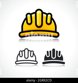 safety construction helmet cartoon icon Stock Vector