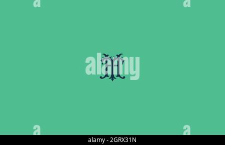 letters ht design with negative space effect for illustration use Stock Vector