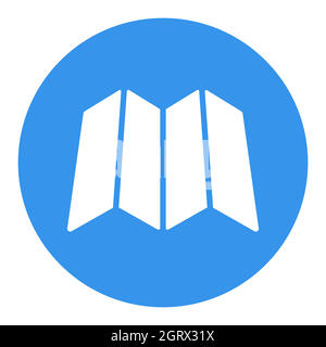 Map vector flat isolated white glyph icon. Navigation sign Stock Vector