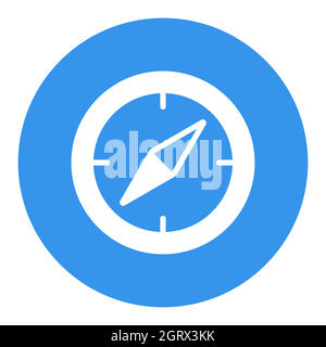 Compas vector flat isolated white glyph icon. Navigation sign Stock Vector