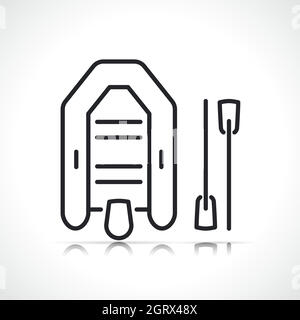 inflatable boat thin line icon Stock Vector