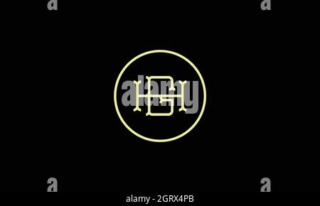 letters hg logo design with negative space effect for illustration use Stock Vector