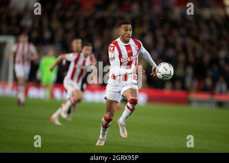 Stoke, UK. 01st Oct, 2021. 1st October 2021; Bet365 Stadium, Stoke, Staffordshire, England; EFL Championship football, Stoke City versus West Bromwich Albion; Jacob Brown of Stoke City Credit: Action Plus Sports Images/Alamy Live News