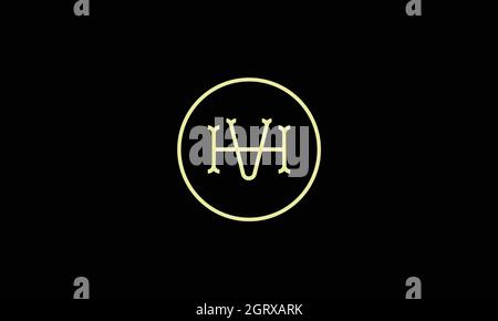 letters hv design with negative space effect for illustration use Stock Vector