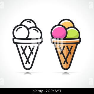 ice cream thin line icon Stock Vector