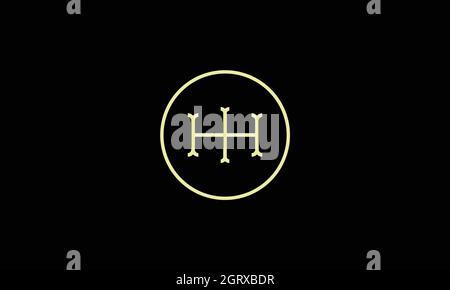 letters hi logo design with negative space effect for illustration use Stock Vector