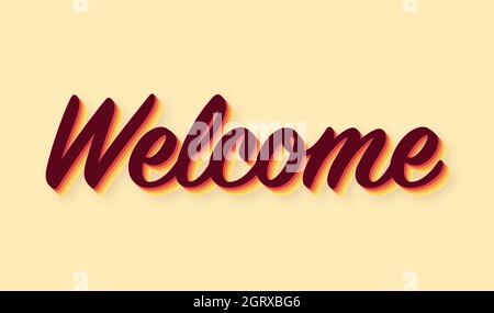 Retro text welcome. Retro light bulb. Vector stock illustration. Stock Vector