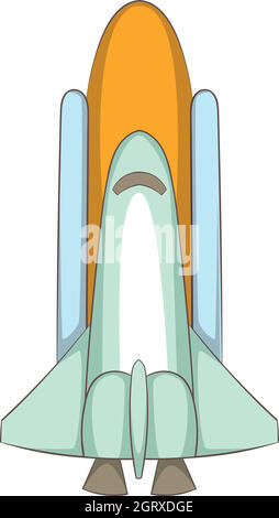 Space shuttle icon, cartoon style Stock Vector