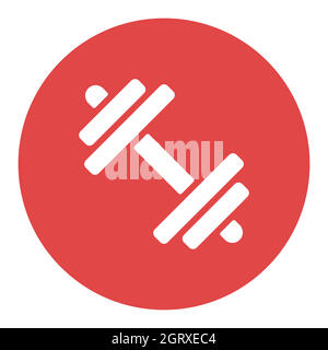 Dumbbell flat vector isolated white glyph icon. Sport sign Stock Vector