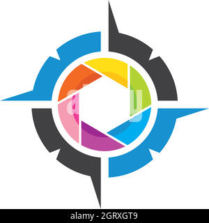 compass logo vector tempate ilustration Stock Vector
