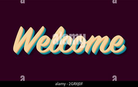 Retro text welcome. Retro light bulb. Vector stock illustration. Stock Vector
