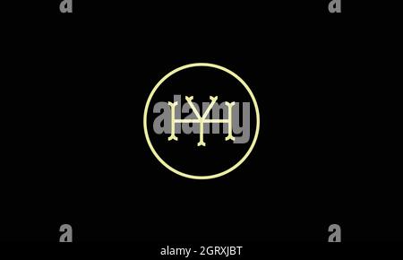 letters hy logo design with negative space effect for illustration use Stock Vector