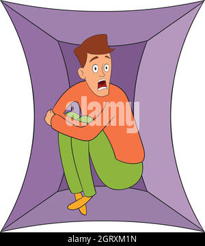 Fear of closed spaces icon cartoon style Stock Vector Image Art