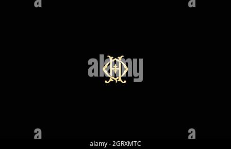 letters hq design with negative space effect for illustration use Stock Vector