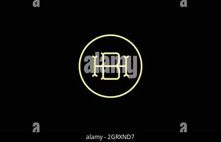 letters hb logo design with negative space effect for illustration use Stock Vector