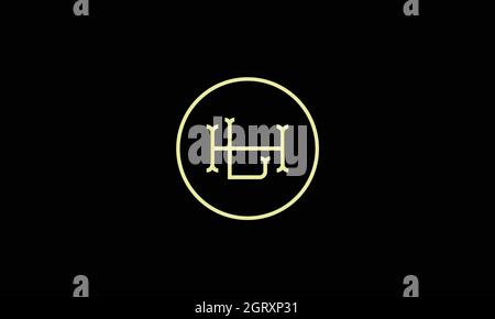 letters hl logo design with negative space effect for illustration use Stock Vector