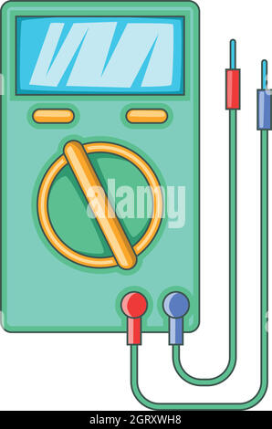 Digital multimeter icon, cartoon style Stock Vector