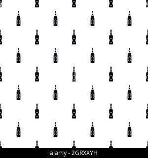 Beer bottle pattern, simple style Stock Vector
