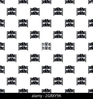 Shelves with cardboard boxes pattern, simple style Stock Vector