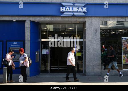 London, UK. 09th Sep, 2021. People stand outside a branch of Halifax. Credit: SOPA Images Limited/Alamy Live News Stock Photo