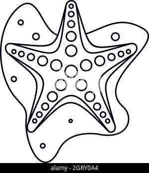 Sea star icon, outline style Stock Vector
