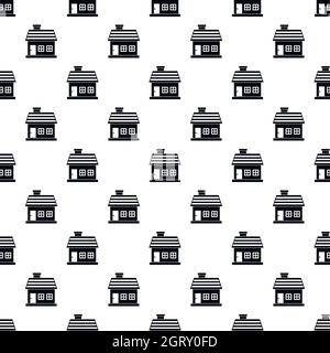 One-storey house pattern, simple style Stock Vector