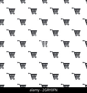 Shopping cart pattern, simple style Stock Vector